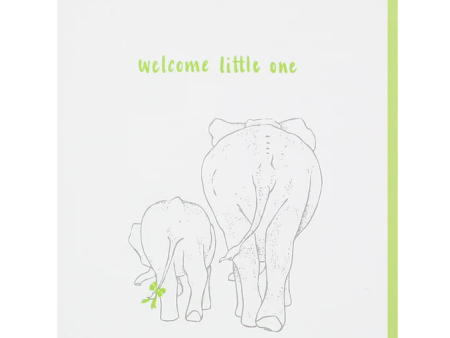 Card Welcome Little One Elephant Baby on Sale