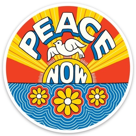 Peace Now Die Cut Sticker Hot on Sale