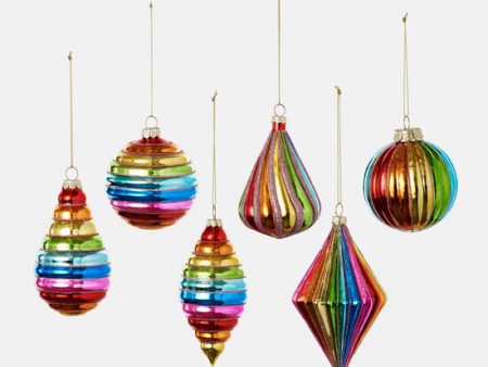 Rainbow Drop Glass Assorted Ornament Hot on Sale