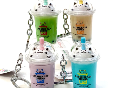 Boba Cat Milk Keychain Fashion