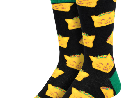 Cat Taco Men s Crew Socks Black Hot on Sale