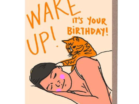 Card Wake Up Cat Birthday Online now