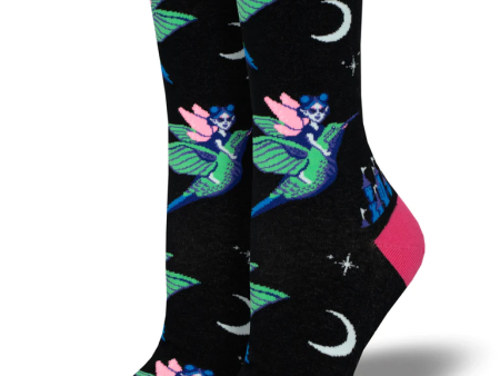 Fairy Castle Women s Crew Socks Black Fashion