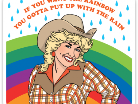 Dolly Parton Cowgirl Rainbow Die Cut Sticker For Sale