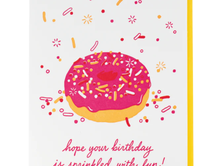 Card Sprinkle Donut Birthday Hot on Sale