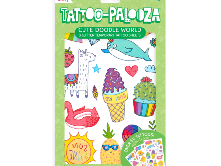 Cute Doodle World Tattoo-Palooza Temporary Tattoos For Discount