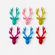 Flocked Deer Bust Wall Mount Assorted 12  (NO PALE PINK OR LIME AVAILABLE) For Sale