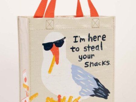 I m Here To Steal Your Snacks Handy Tote Seagull on Sale