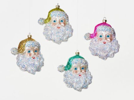 Santa Cheerful Glass Assorted Ornament For Cheap