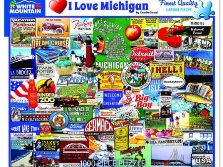 I Love Michigan Puzzle 1000 pc Cheap