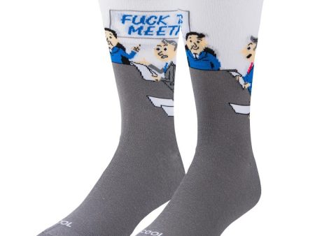 Fuck This Meeting Men s Socks White Online Sale