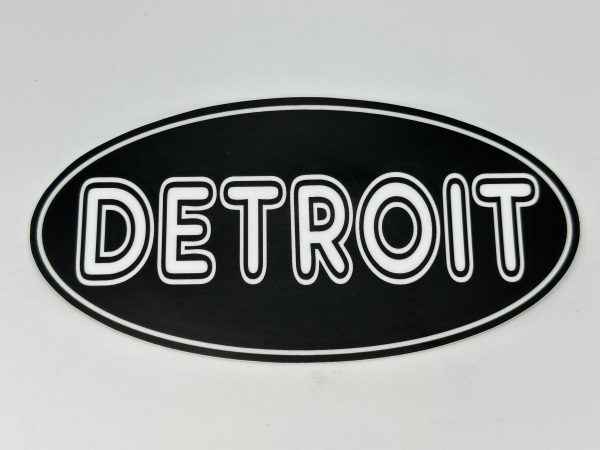 Detroit Oval Vinyl Sticker For Cheap