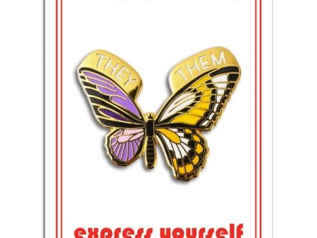 Non-Binary Butterfly Enamel Pin Online Hot Sale