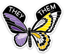 Non-Binary Butterfly Die Cut Sticker For Discount