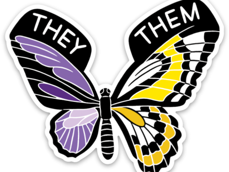 Non-Binary Butterfly Die Cut Sticker For Discount