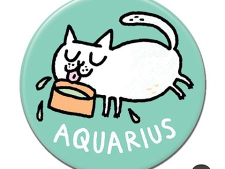 MAGNET Aquarius Cat Round For Cheap