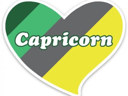 Capricorn Heart Die Cut Sticker Zodiac Cheap