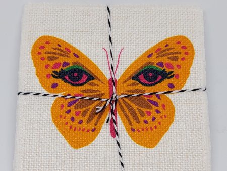 Butterfly Fabric Coaster Set Fashion