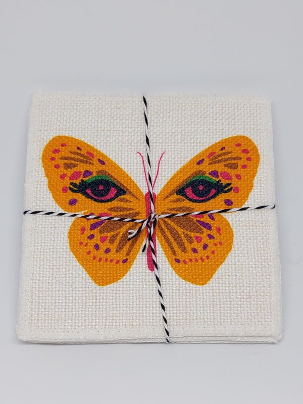 Butterfly Fabric Coaster Set Fashion