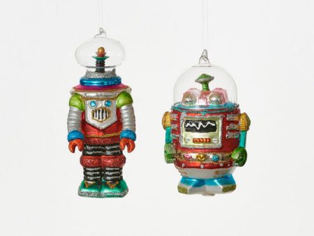 Robot Glass Assorted Ornament Cheap