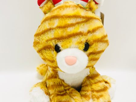 Candy Cane Tabby Cat Plush 8.5  Online