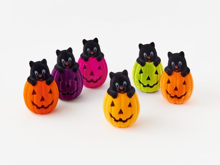 Flocked Cat In Pumpkin Assorted 8  Online