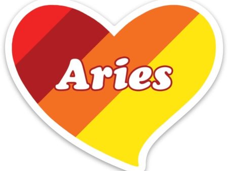 Aries Heart Die Cut Sticker Zodiac on Sale