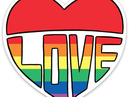 Love Heart Rainbow Die Cut Sticker Hot on Sale