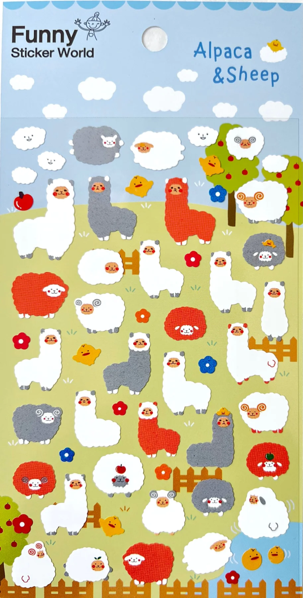 Alpaca And Sheep Flat Stickers Funny Sticker World For Discount