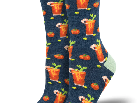 Bloody Good Drink Women s Bamboo Socks Navy Heather For Discount