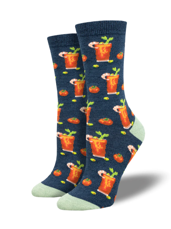 Bloody Good Drink Women s Bamboo Socks Navy Heather For Discount