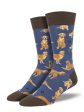 Golden Retrievers Men s Crew Socks Blue Online