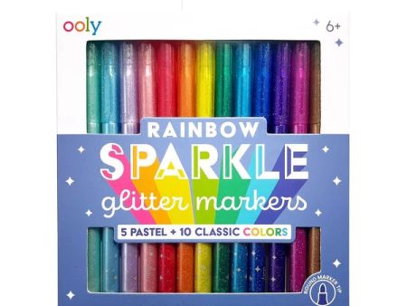 Rainbow Sparkle 15 Glitter Markers Hot on Sale