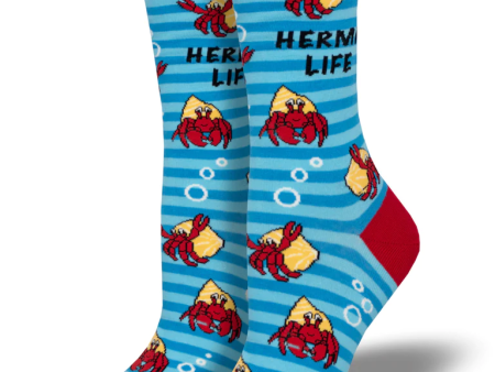 Hermit Life Women s Crew Socks Blue Sale