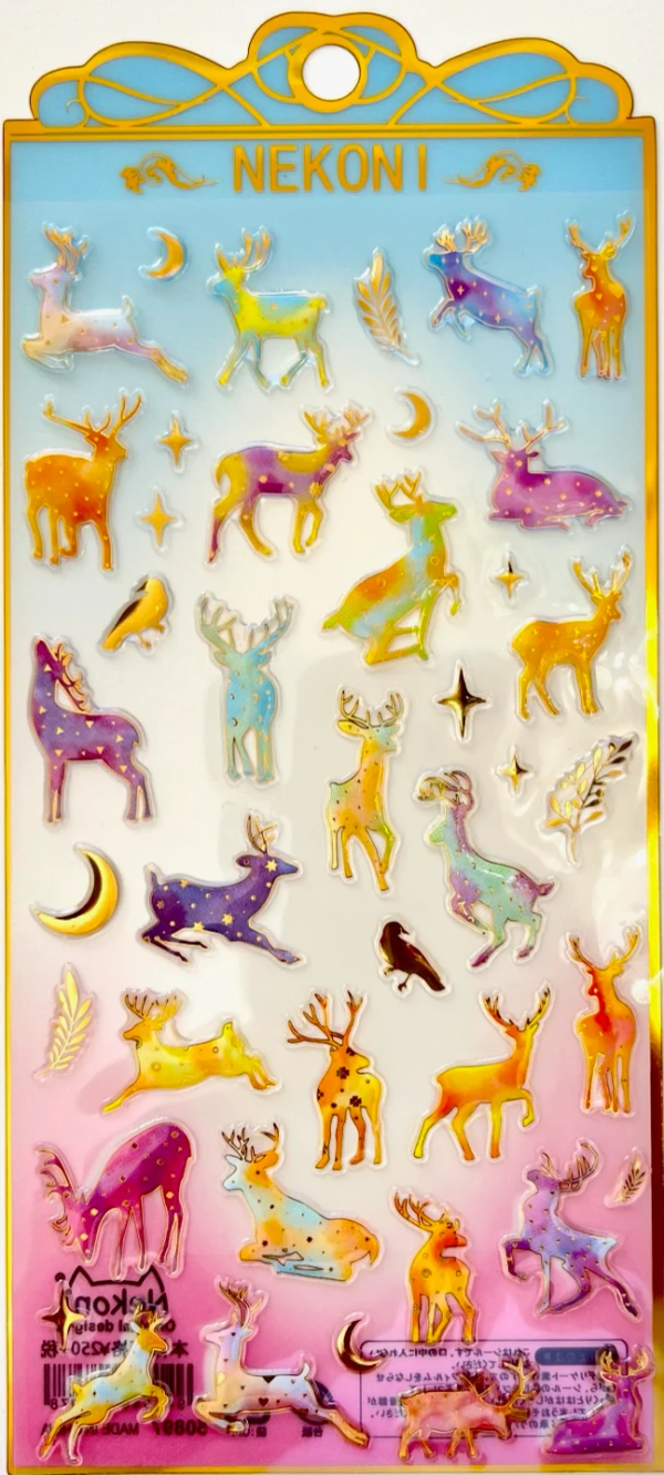 Deer Forest Crystal Gel Stickers Nekoni Fashion