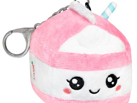 Micro Strawberry Milk Plush Keychain 3  Online Sale