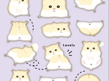 Hamster Butt Puffy Stickers Nekoni on Sale