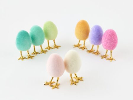 Flocked Egg With Feet Assorted 5.25  on Sale