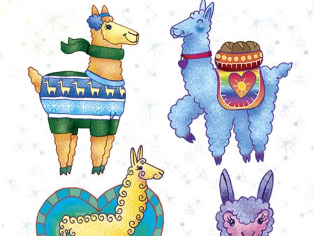 Glitter Llamas Stickers For Cheap