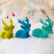 Flocked Deer Laying Assorted 4  (TURQOISE OR LIME) Online Sale