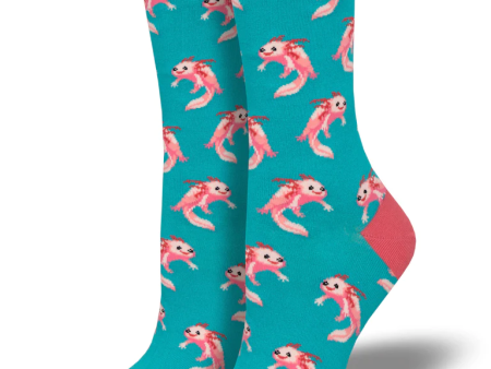 Axolotl Women s Crew Socks Teal Online