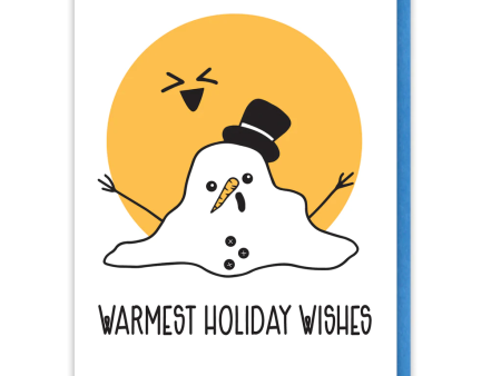 Card Warmest Holiday Wishes Melting Snowman Christmas For Sale