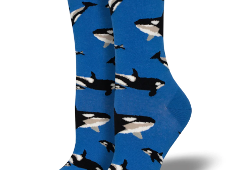 Whale Hello There Women s Crew Socks Blue on Sale