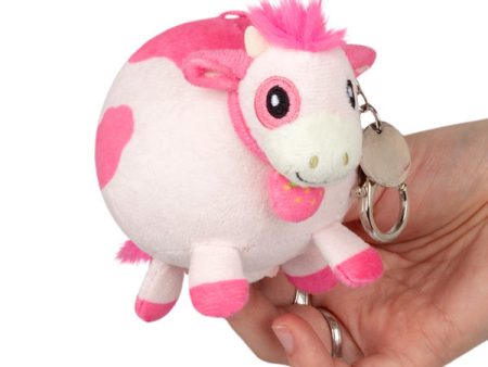 Micro Strawberry Cow Plush Keychain 3  Online