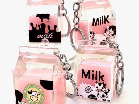 Pink Milk Carton Keychain Hot on Sale