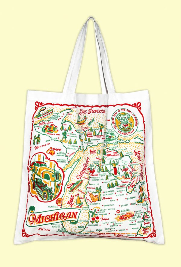 Michigan Map Tote 21  X 21  Hot on Sale