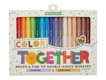 Color Together 18 Brush & Fine Tip Double-Ended Markers Sale