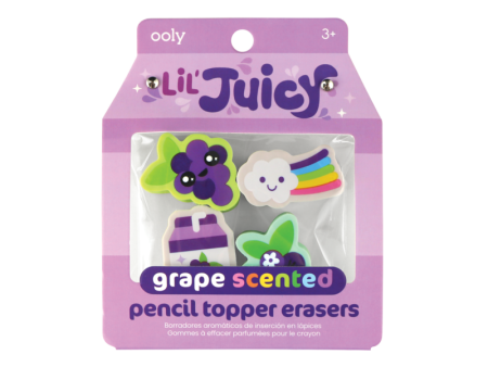 Lil  Juicy Grape Scented Pencil Topper Erasers on Sale