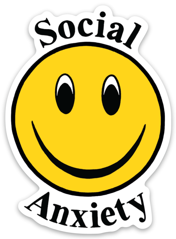 Social Anxiety Die Cut Sticker For Discount