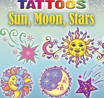 Glitter Sun Moon Stars Tattoos Online